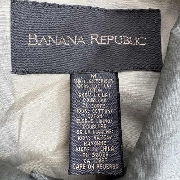 Vintage Y2K Banana Republic Water Resistant Mac Jacket Coat Cotton Green Size M - Picture 6 of 11